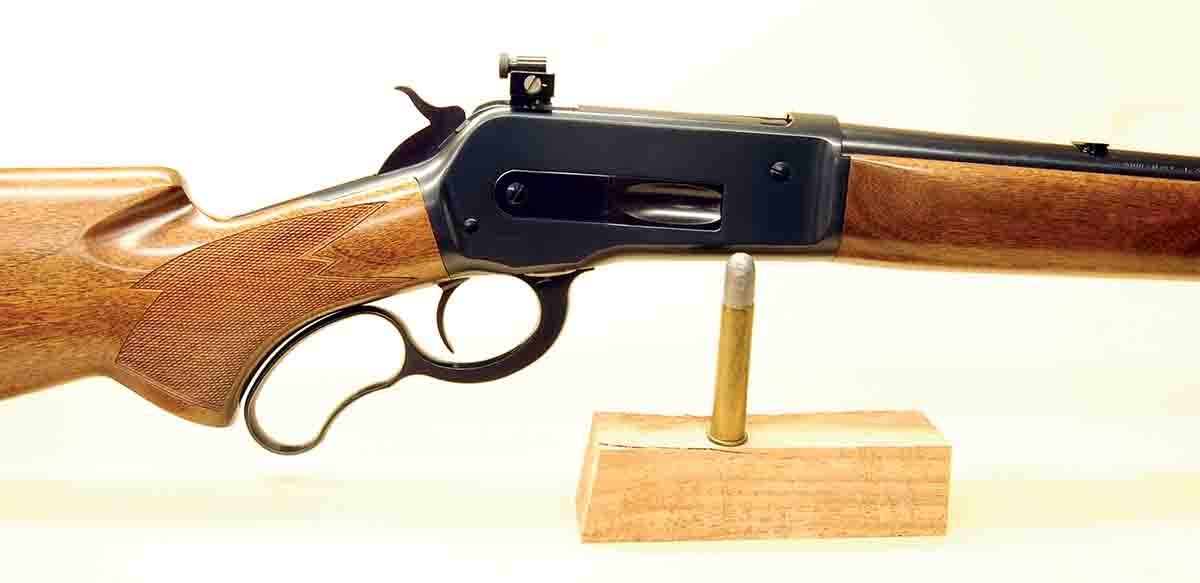 Browning’s Model 1886 gave Winchester a big, powerful levergun that was heavy and fired big, hard-kicking cartridges like the .45-70 shown here.